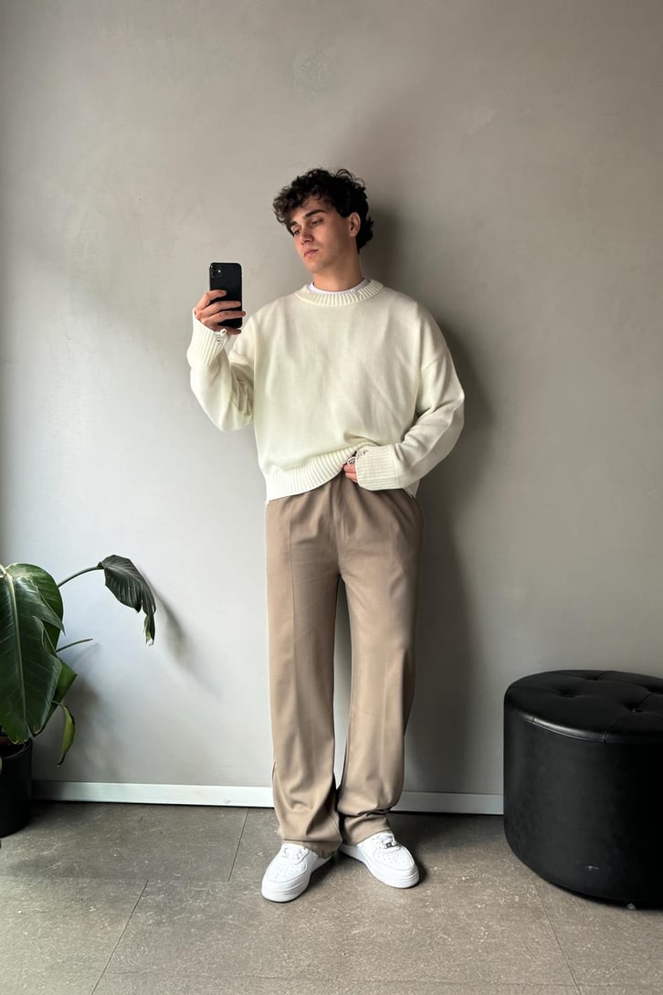 Bel Lastikli Basic Kumaş Pantolon