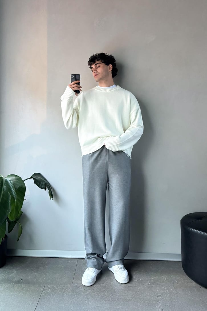 Bel Lastikli Basic Kumaş Pantolon