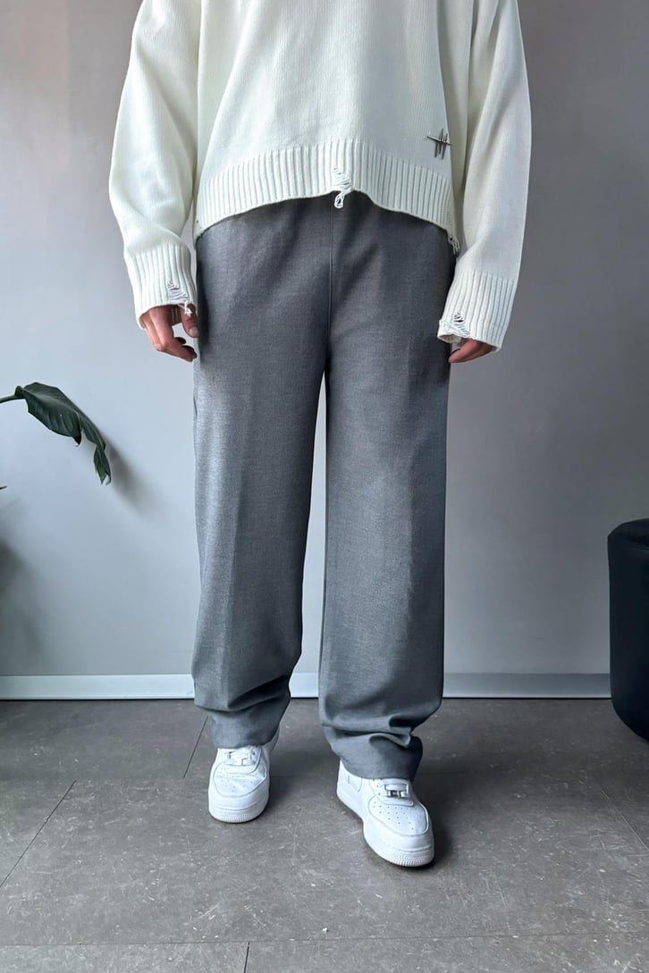 Bel Lastikli Basic Kumaş Pantolon