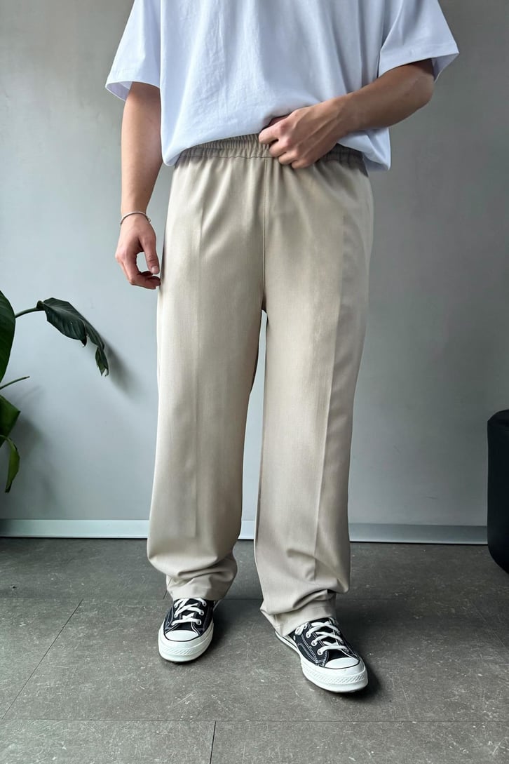 Bel Lastikli Basic Kumaş Pantolon