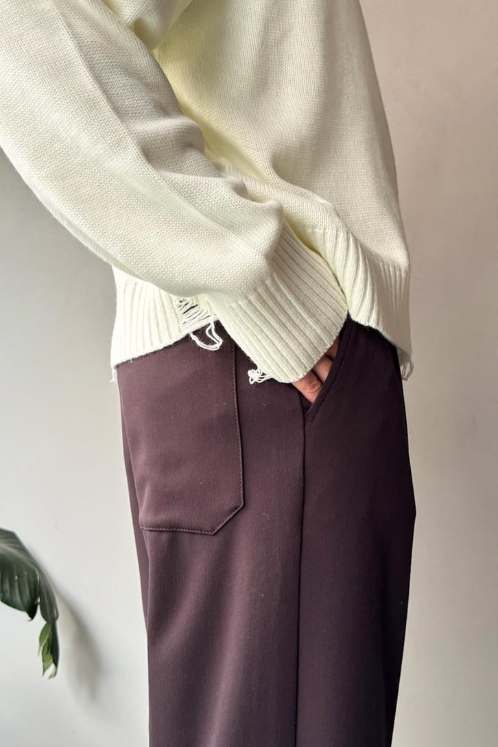 Bel Lastikli Basic Kumaş Pantolon