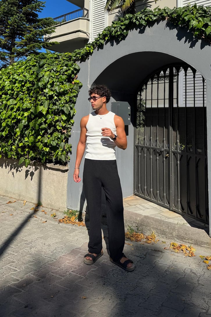 Bel Lastikli Basic Triko Pantolon
