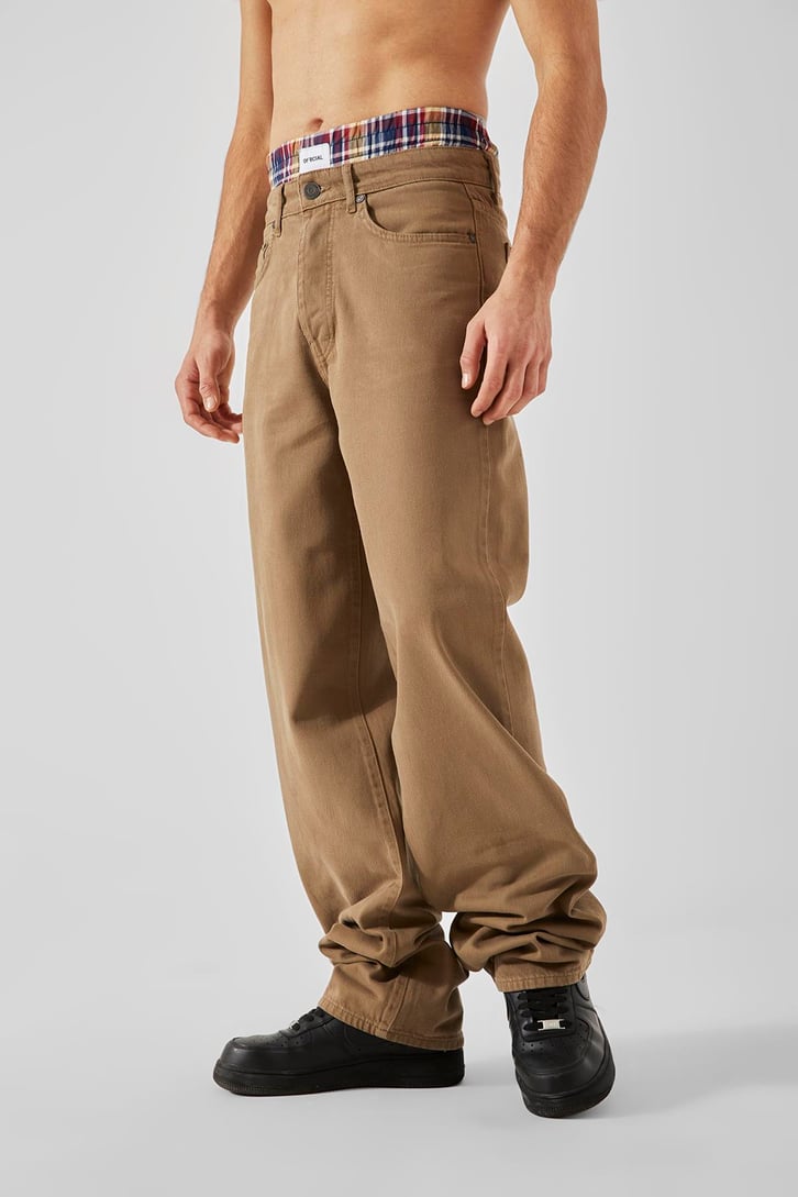 Bel Lastikli Camel Baggy Pantolon