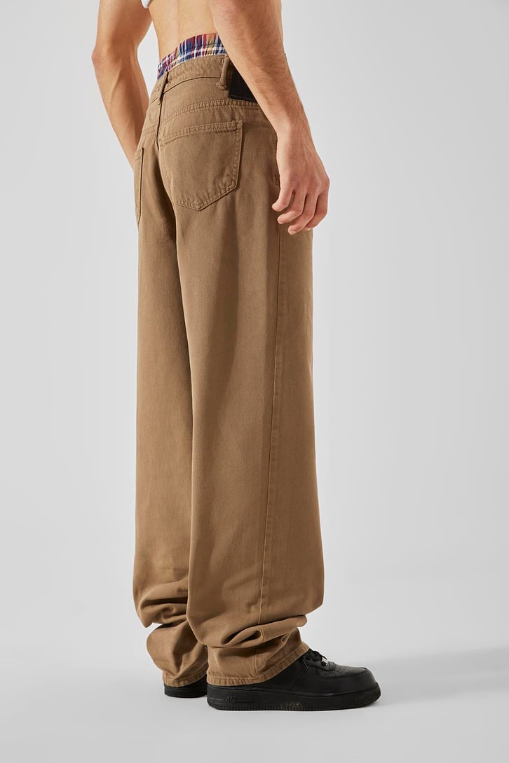 Bel Lastikli Camel Baggy Pantolon