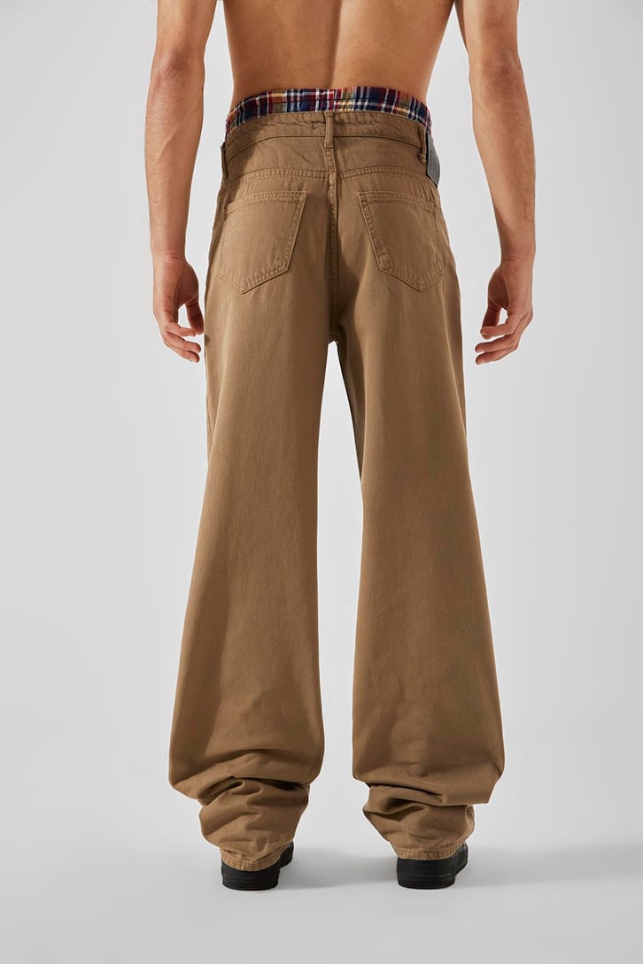 Bel Lastikli Camel Baggy Pantolon