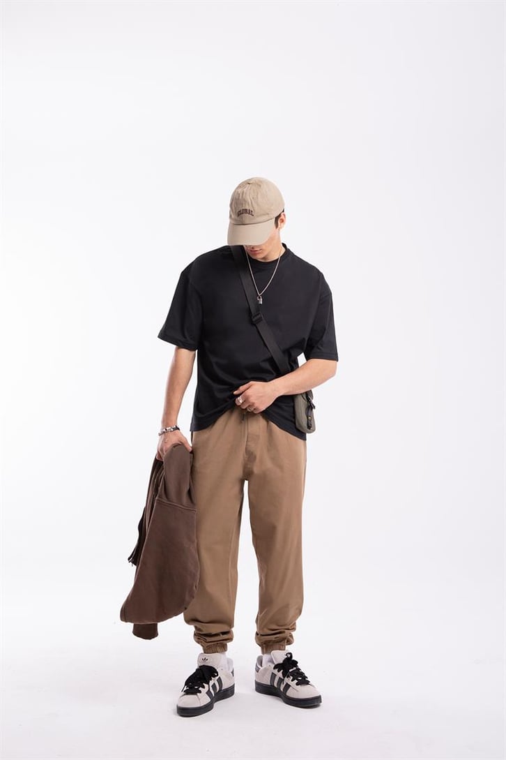 Bel Lastikli Camel Jogger Pantolon