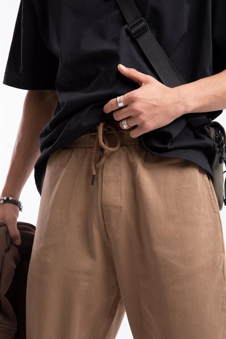 Bel Lastikli Camel Jogger Pantolon