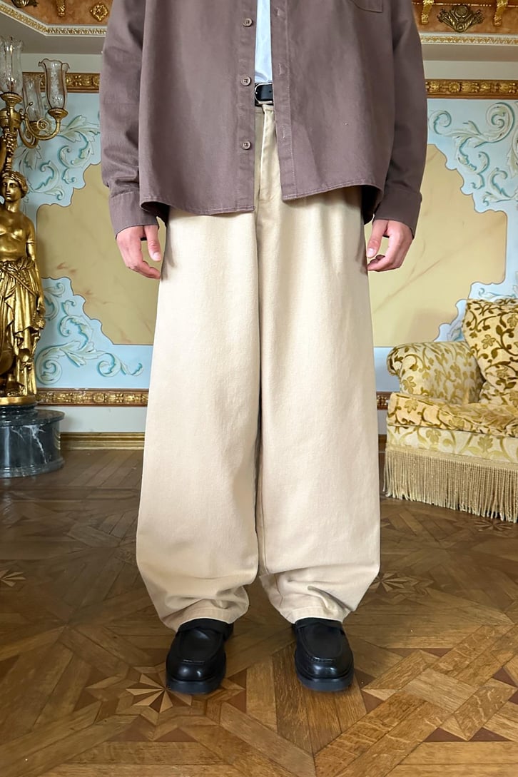 Bel Lastikli Gabardin Baggy Pantolon