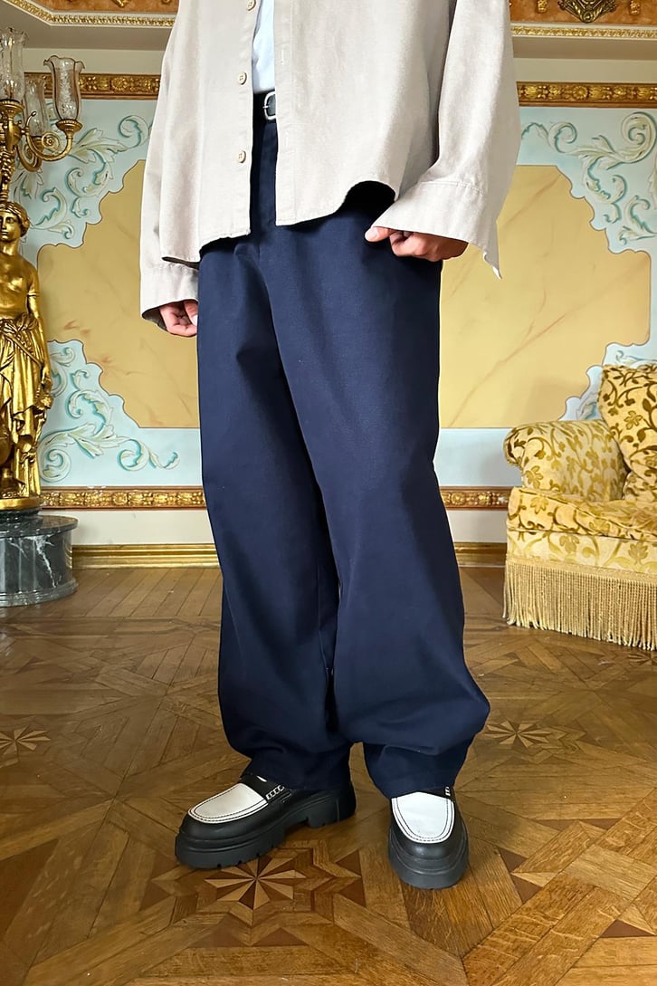 Bel Lastikli Gabardin Baggy Pantolon