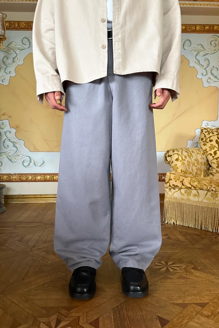 Bel Lastikli Gabardin Baggy Pantolon