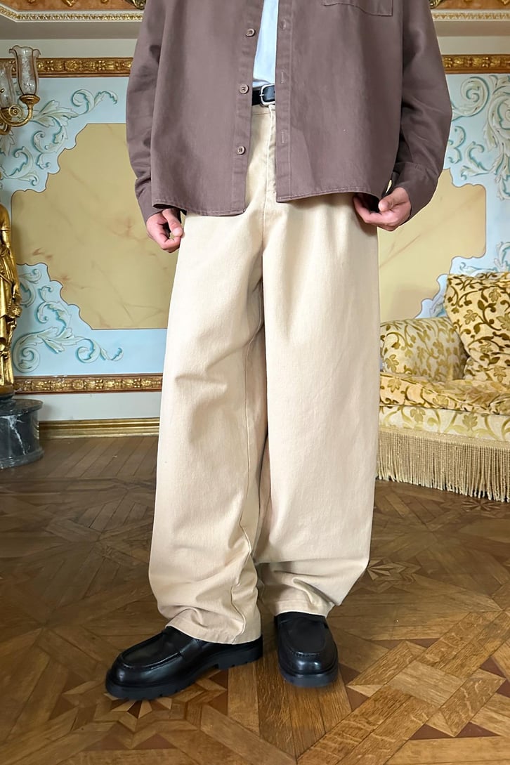 Bel Lastikli Gabardin Baggy Pantolon