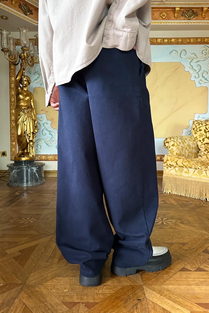 Bel Lastikli Gabardin Baggy Pantolon