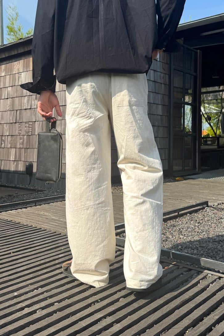 Bel Lastikli Keten Pantolon