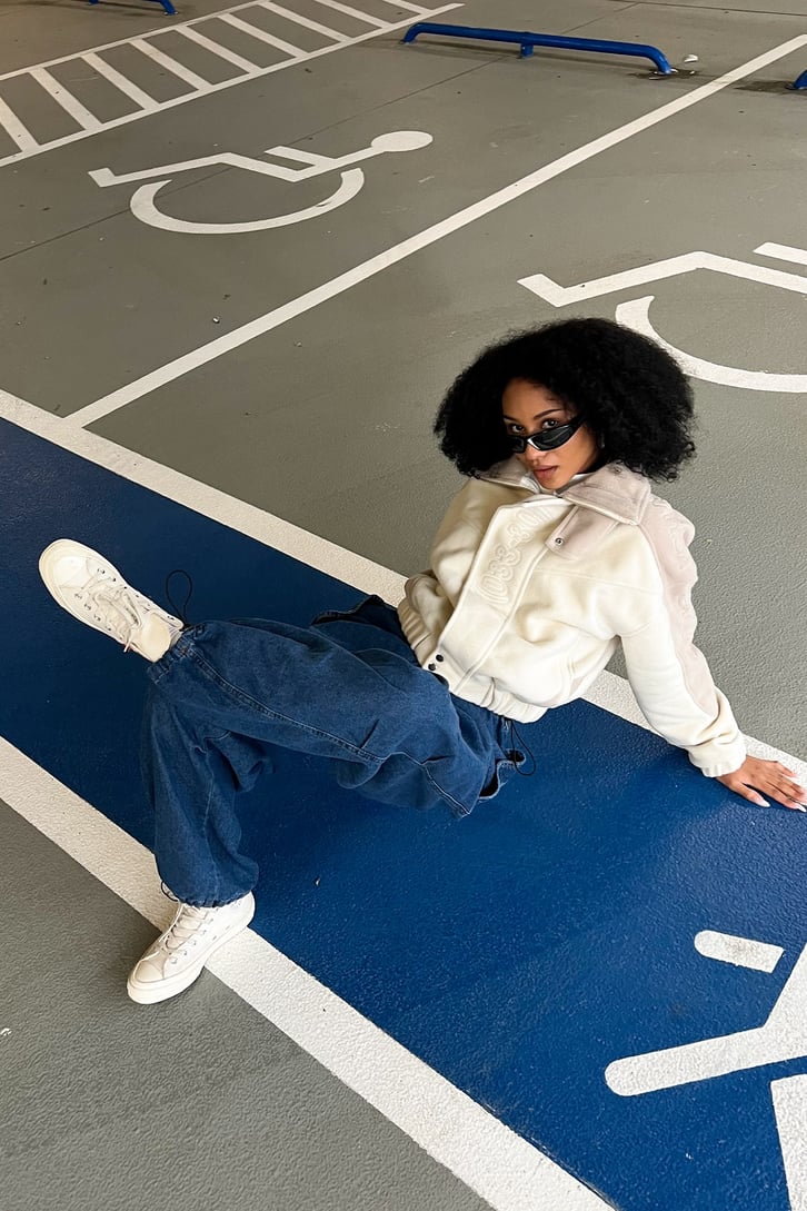 Bel Lastikli Mavi Baggy Jean