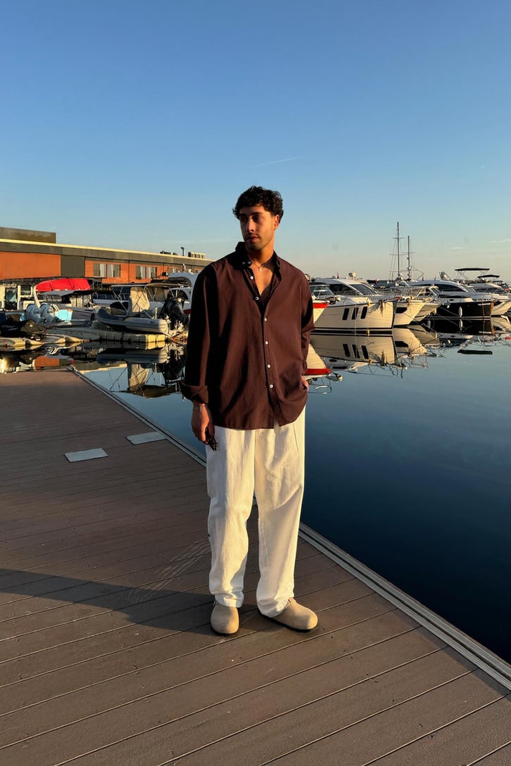 Bel Lastikli Nakış Detay Pantolon