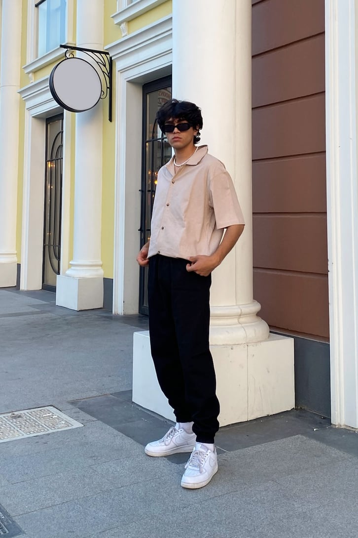 Bel Lastikli Siyah Jogger Pantolon