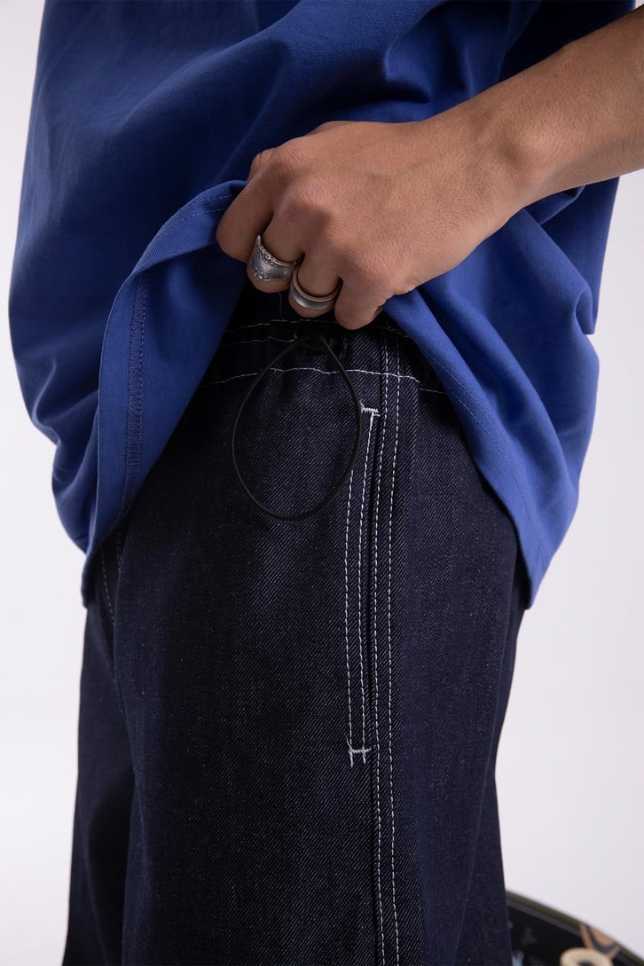 Beli Lastikli Baggy Jean
