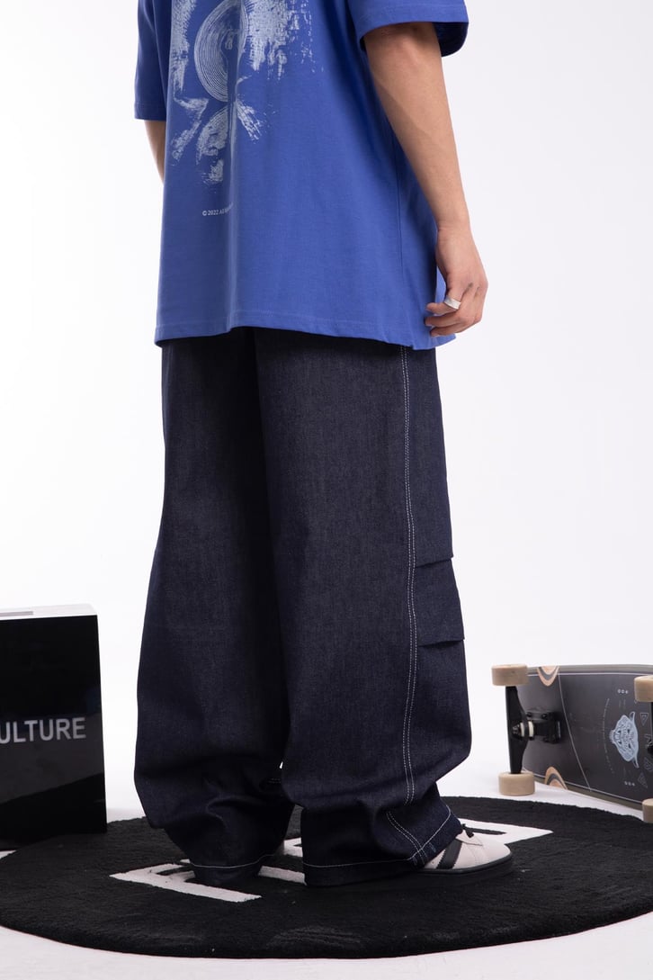 Beli Lastikli Baggy Jean