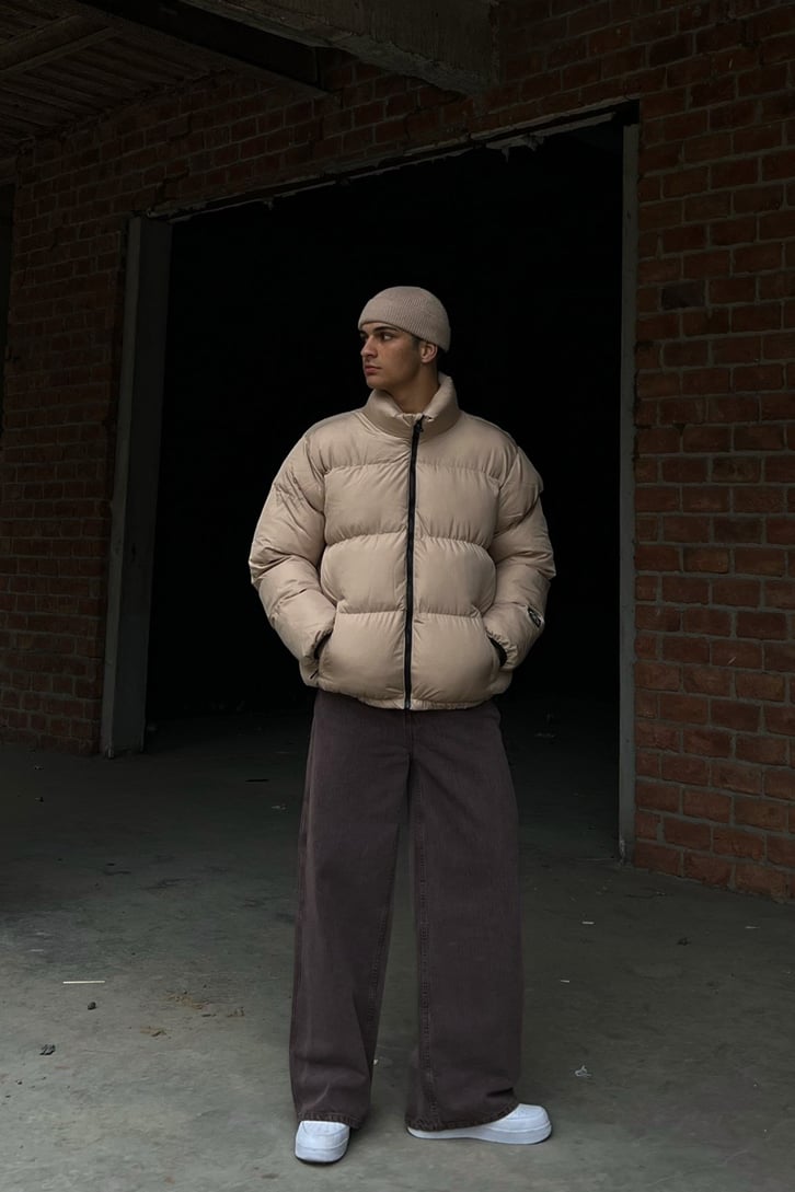 Beli Lastikli Basic Şişme Mont