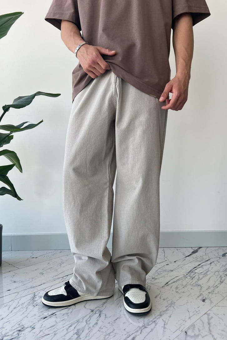 Beli Lastikli Siyah Relax Fit Pantolon