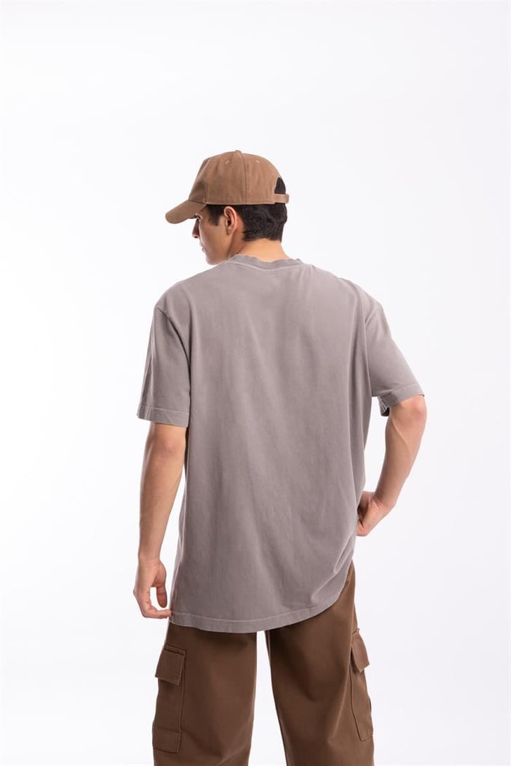 Berlin Nakış Detaylı Gri Tshirt