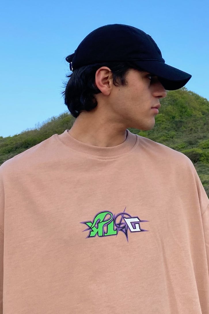 Beta Versions Baskılı Pudra Oversize Tshirt