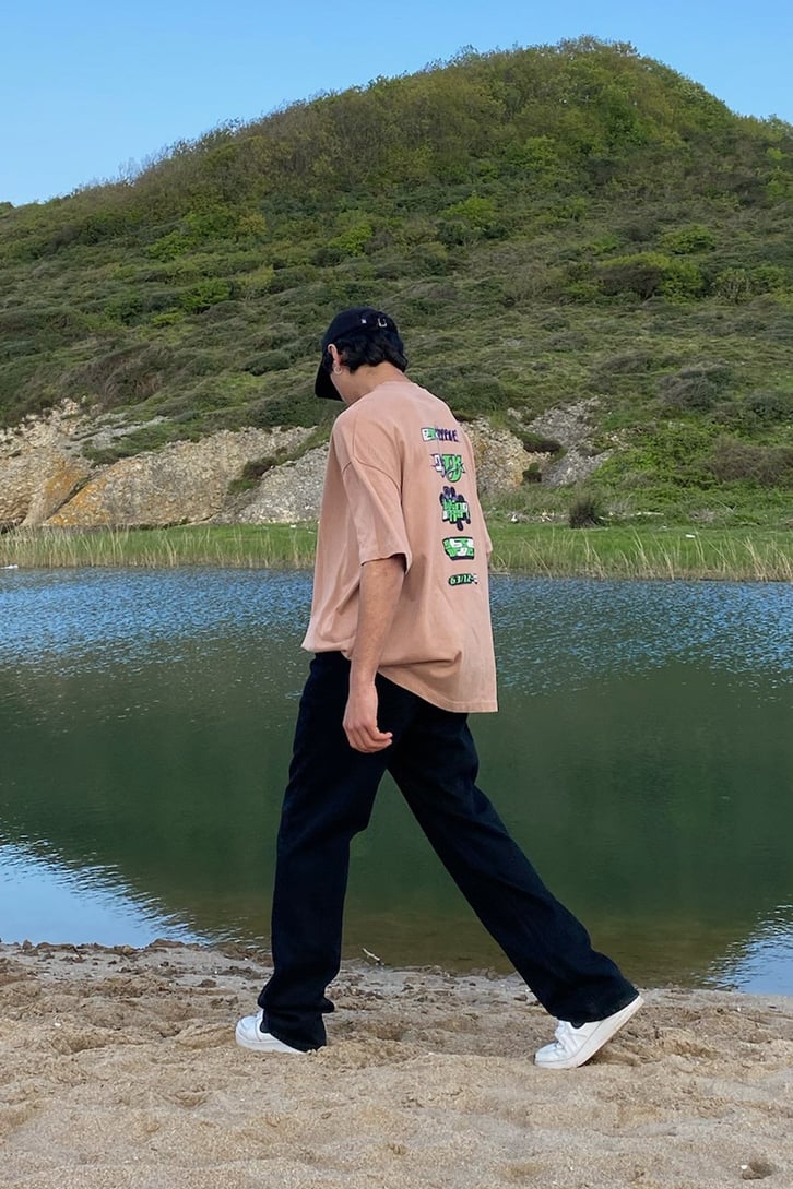 Beta Versions Baskılı Pudra Oversize Tshirt