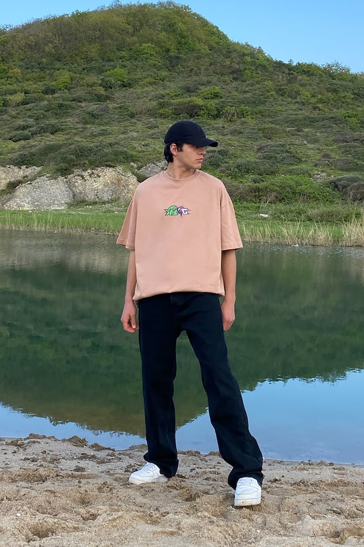Beta Versions Baskılı Pudra Oversize Tshirt