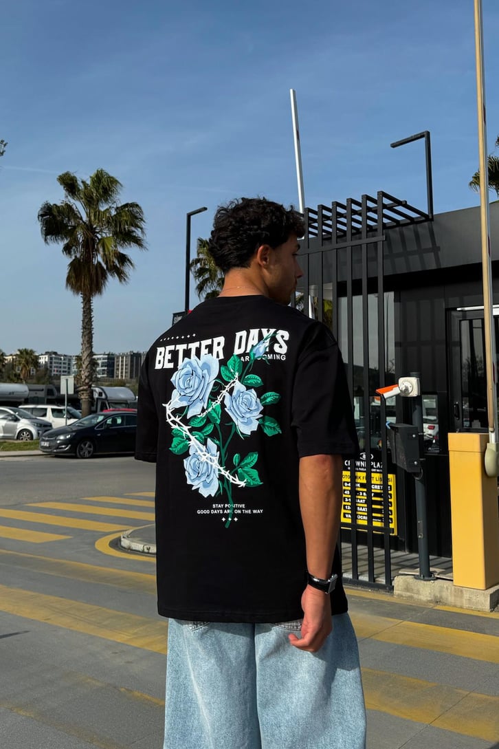 Better Days Baskılı Oversize Tişört