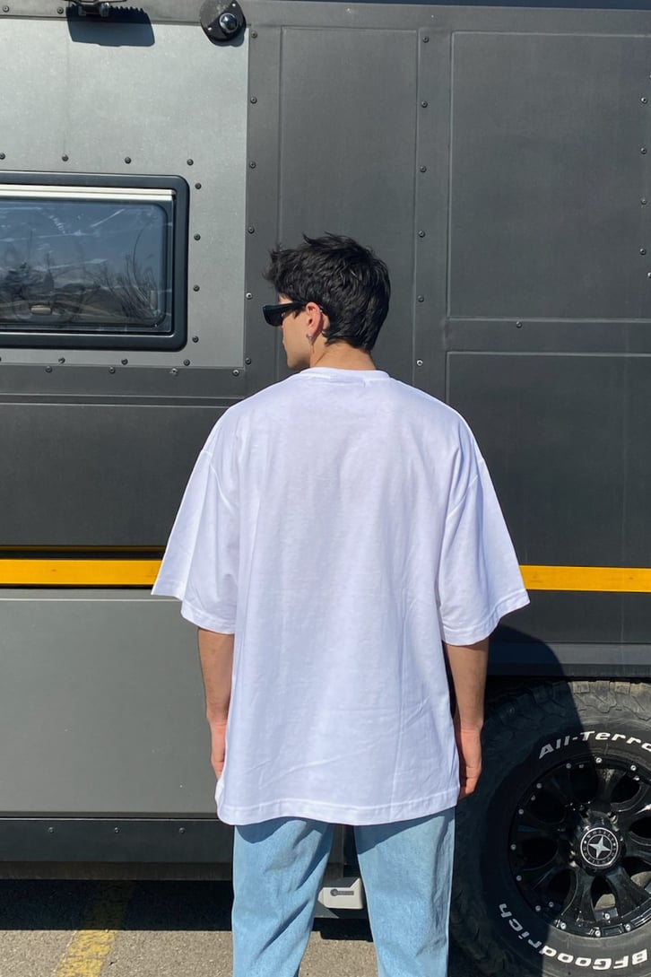 Beyaz Oversize Basic Premium Tshirt