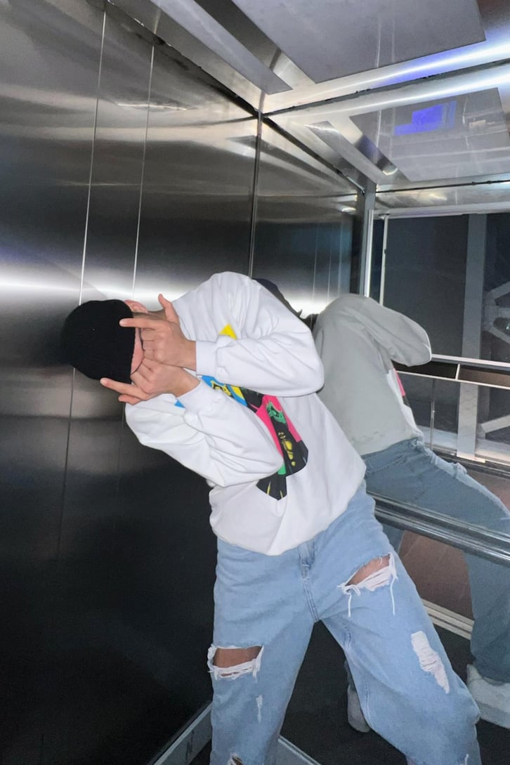 Biggie Baskılı Beyaz Oversize Sweatshirt