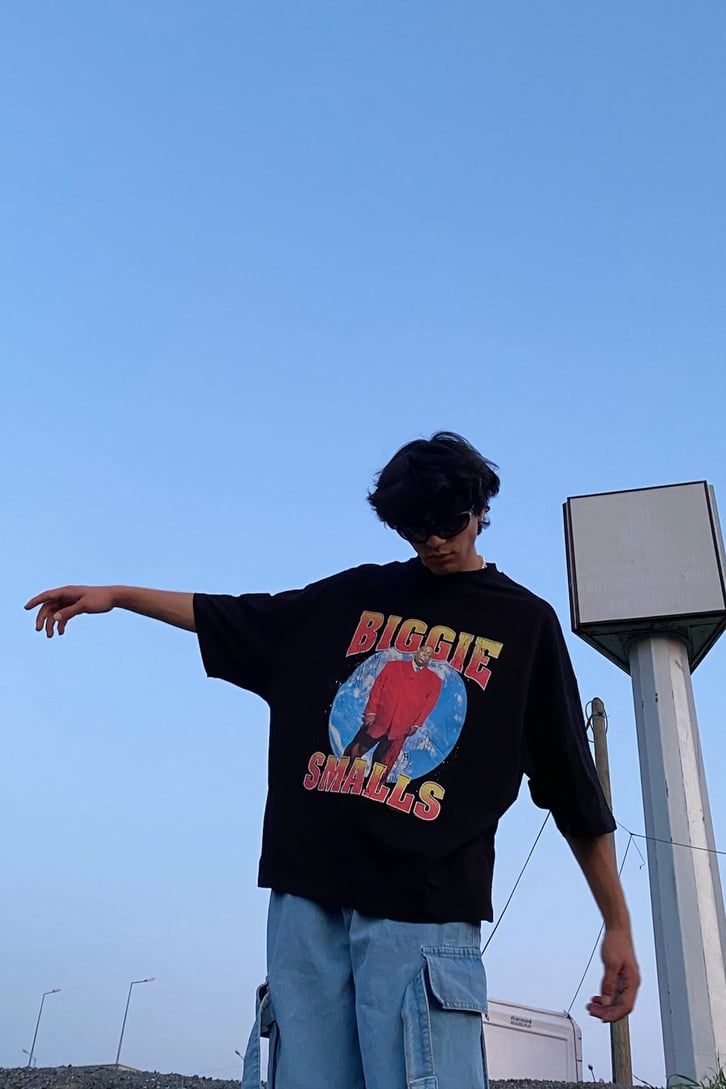 Biggie Smalls Siyah Oversize Tshirt