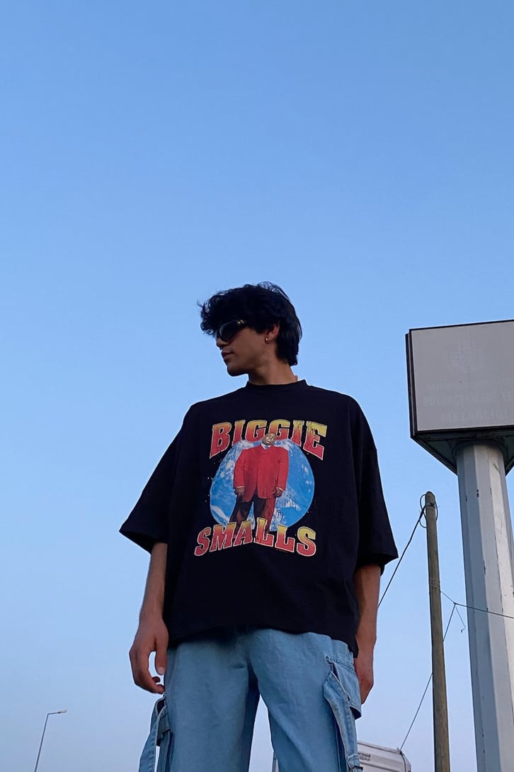 Biggie Smalls Siyah Oversize Tshirt