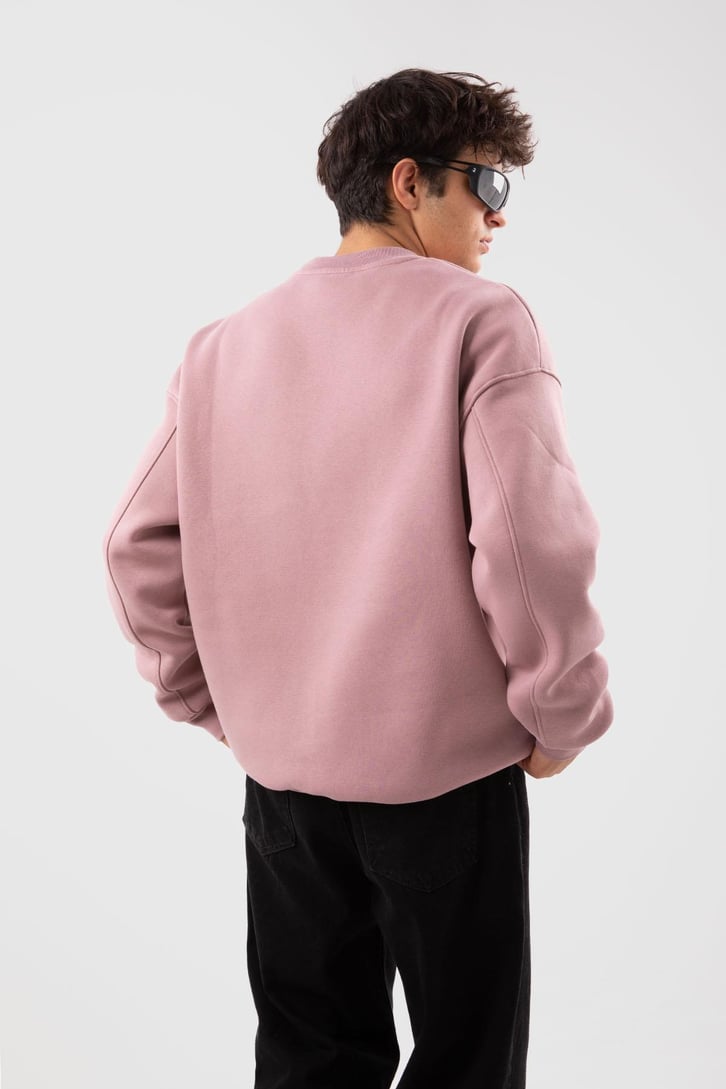Bisiklet Yaka Basic Beyaz Sweatshırt