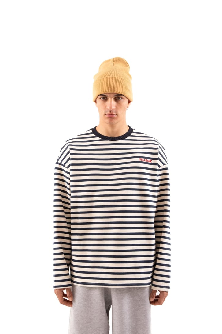 Bisiklet Yaka Lacivert Oversize Sweatshirt