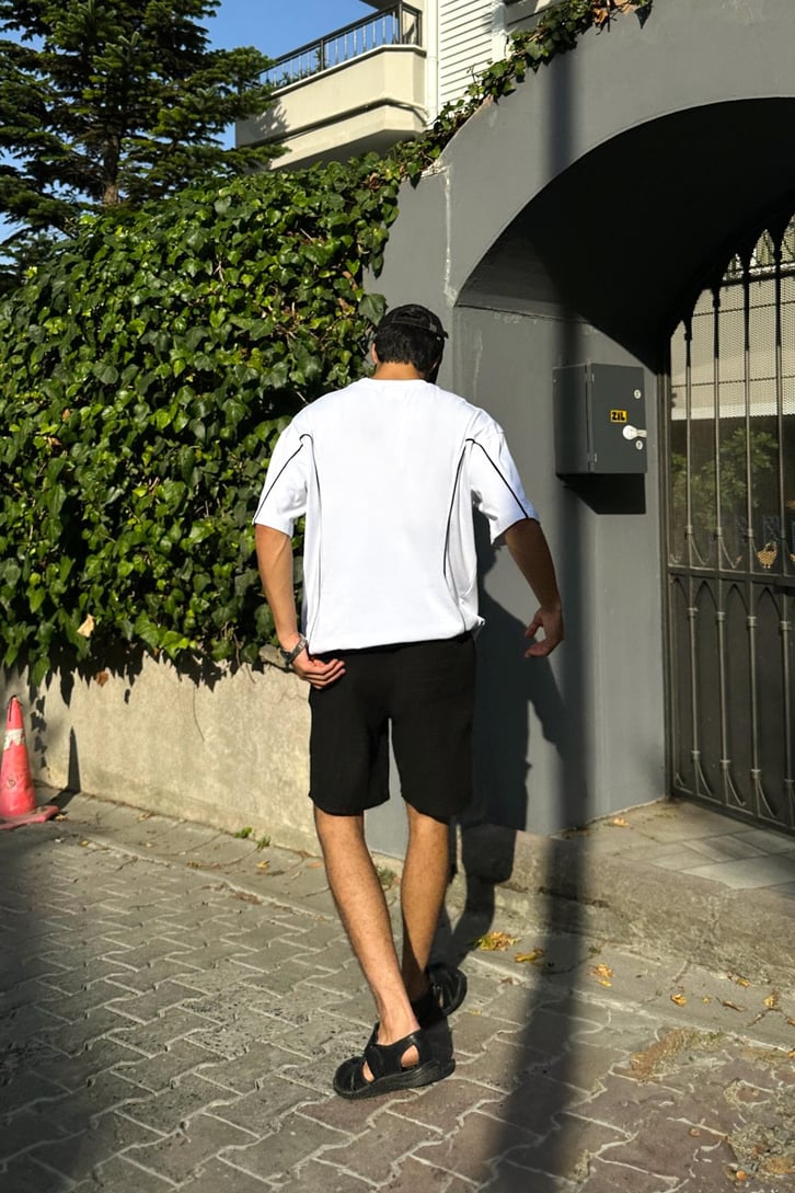 Biye Geçişli Oversize Tişört