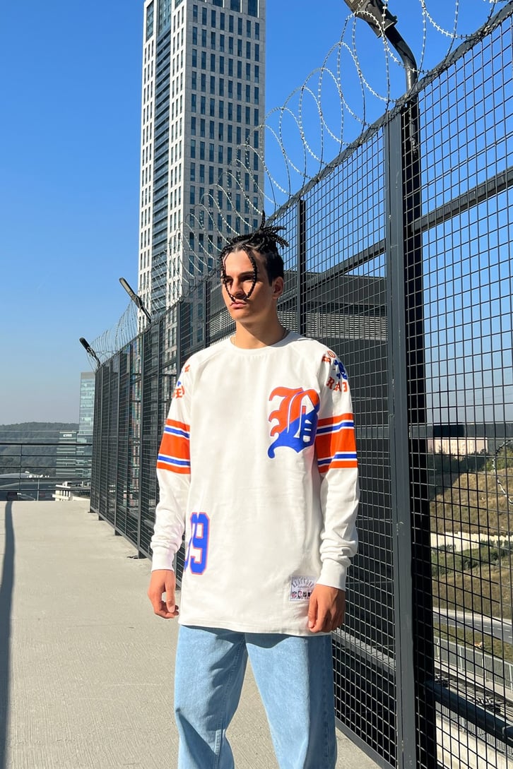 Black 99 Baskılı Beyaz Oversize Sweatshirt