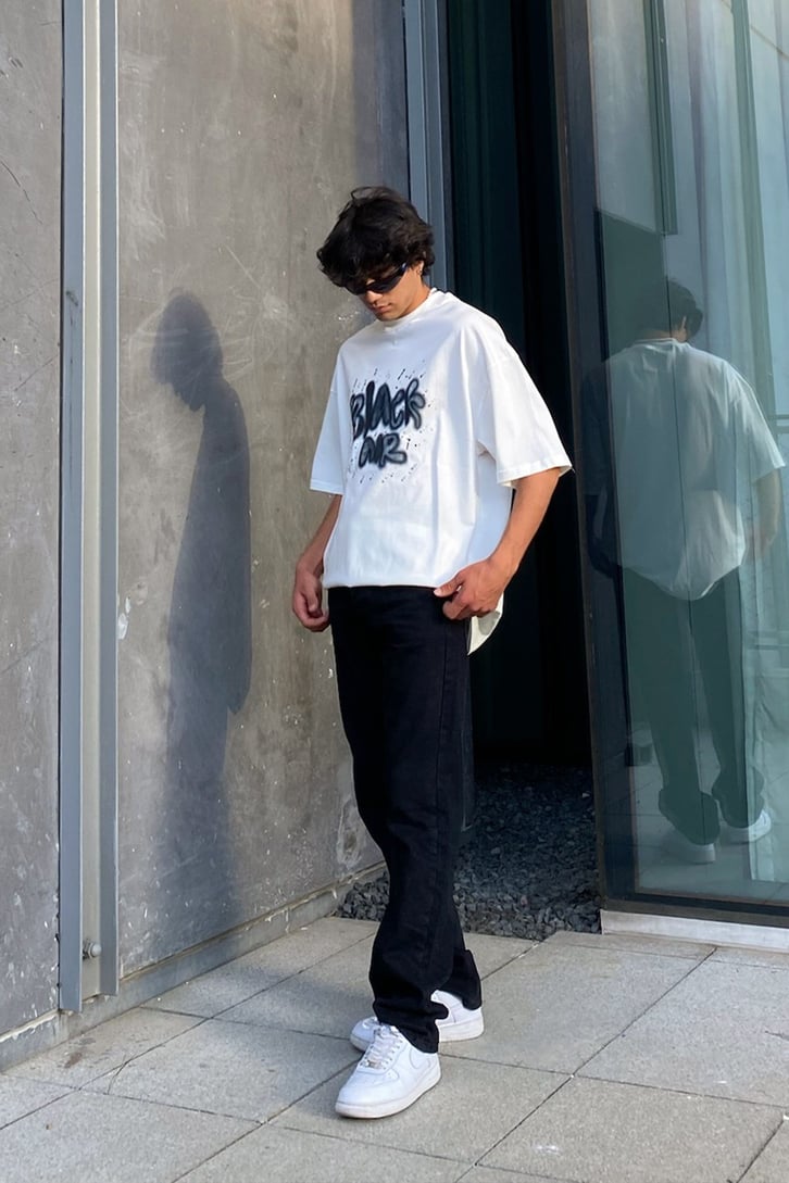 Black Air Graffiti Bakılı Oversize Tshirt
