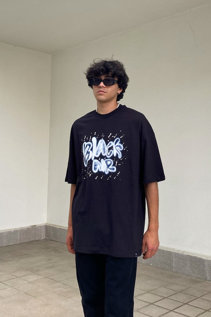 Black Air Graffiti Bakılı Oversize Tshirt