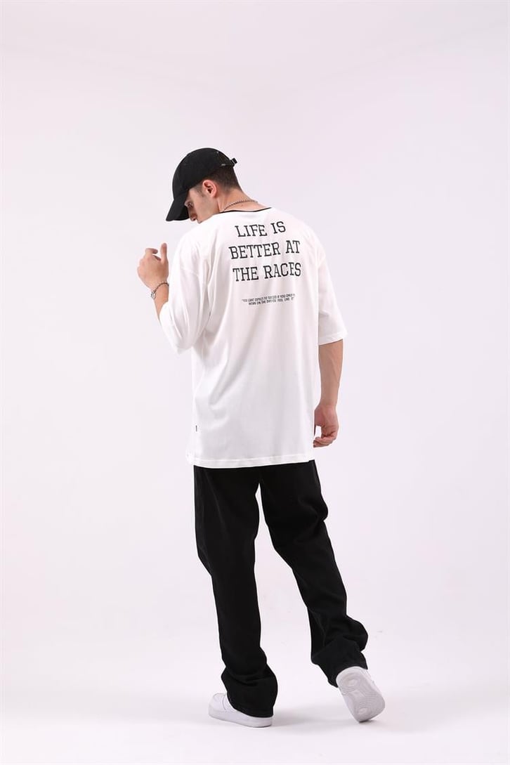 Blast Past Baskılı Beyaz Tshirt