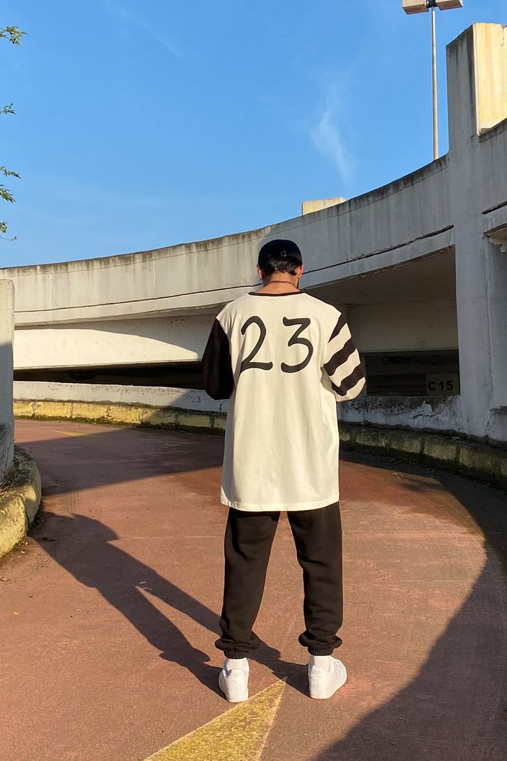 Block Desen Extra Oversize Longsleeve Tee