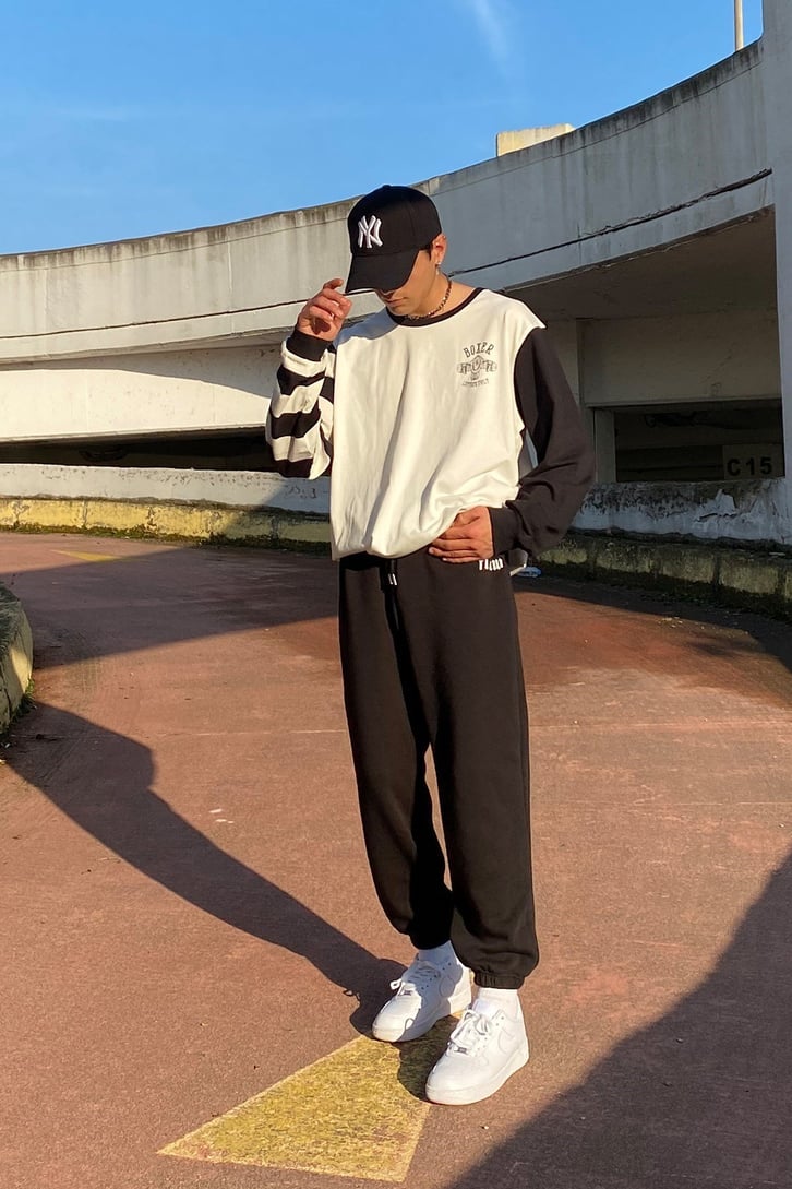 Block Desen Extra Oversize Longsleeve Tee