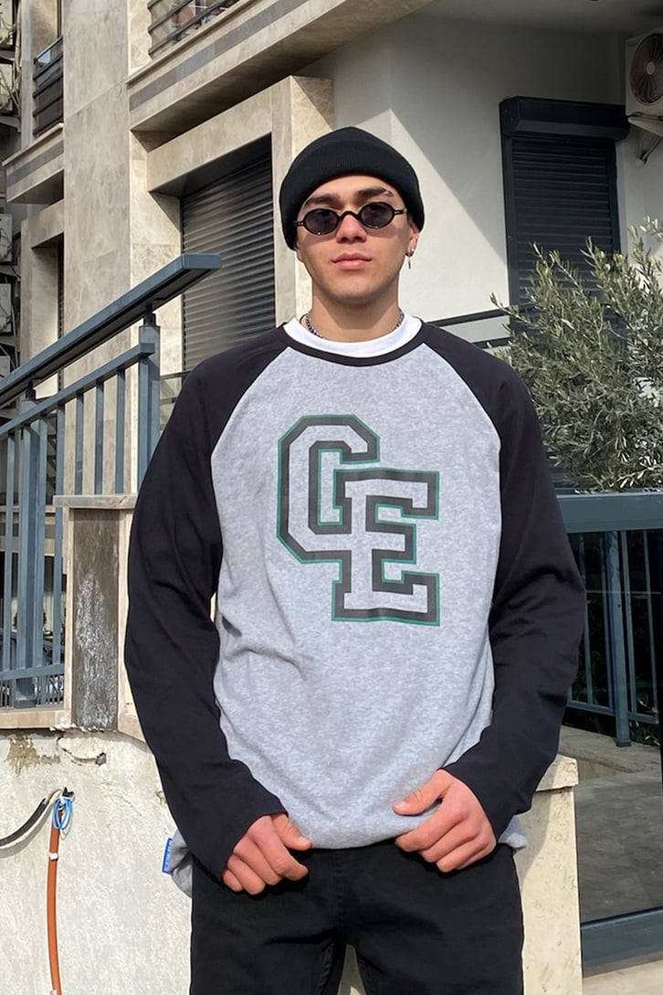Blok Desen Oversize Collage Style Sweatshirt