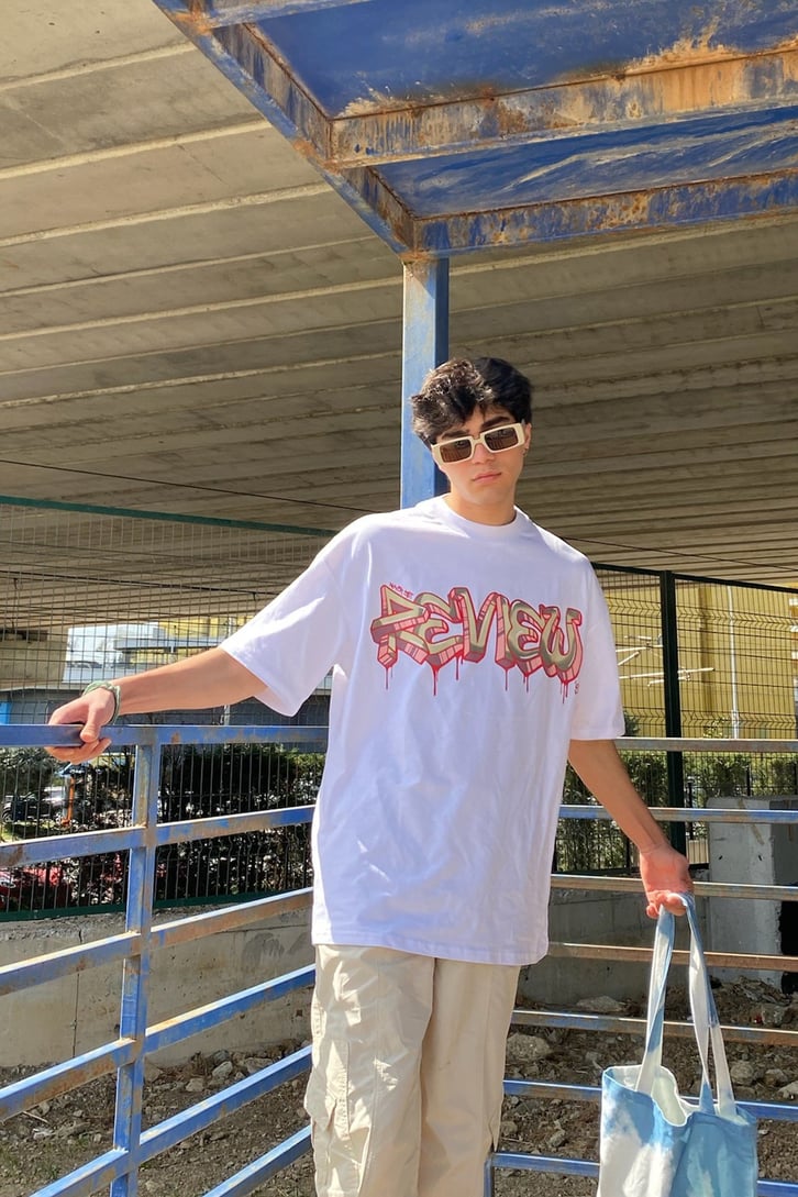 Bloody Grafiti Baskılı Oversize Tshirt