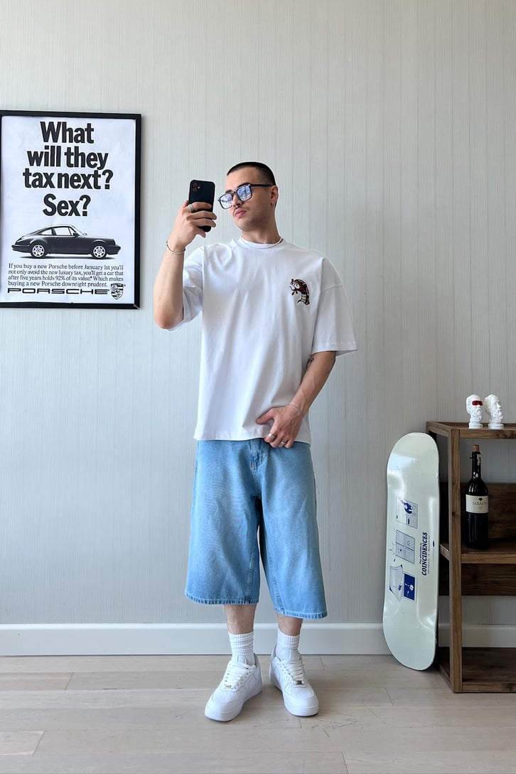 Bloody Snake Nakışlı Oversize Tişört