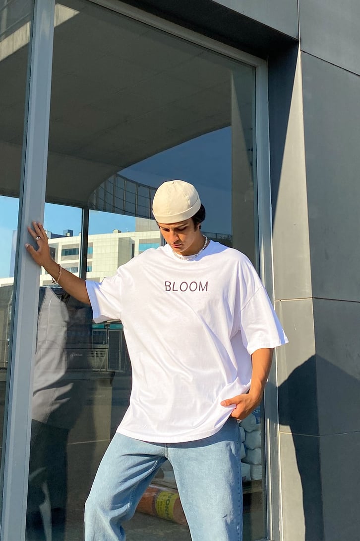 Bloom Sırt Baskılı Oversize Tshirt