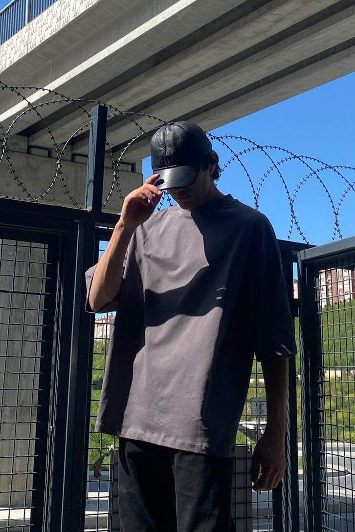 Bodyguard Baskılı Antrasit Oversize Tshirt