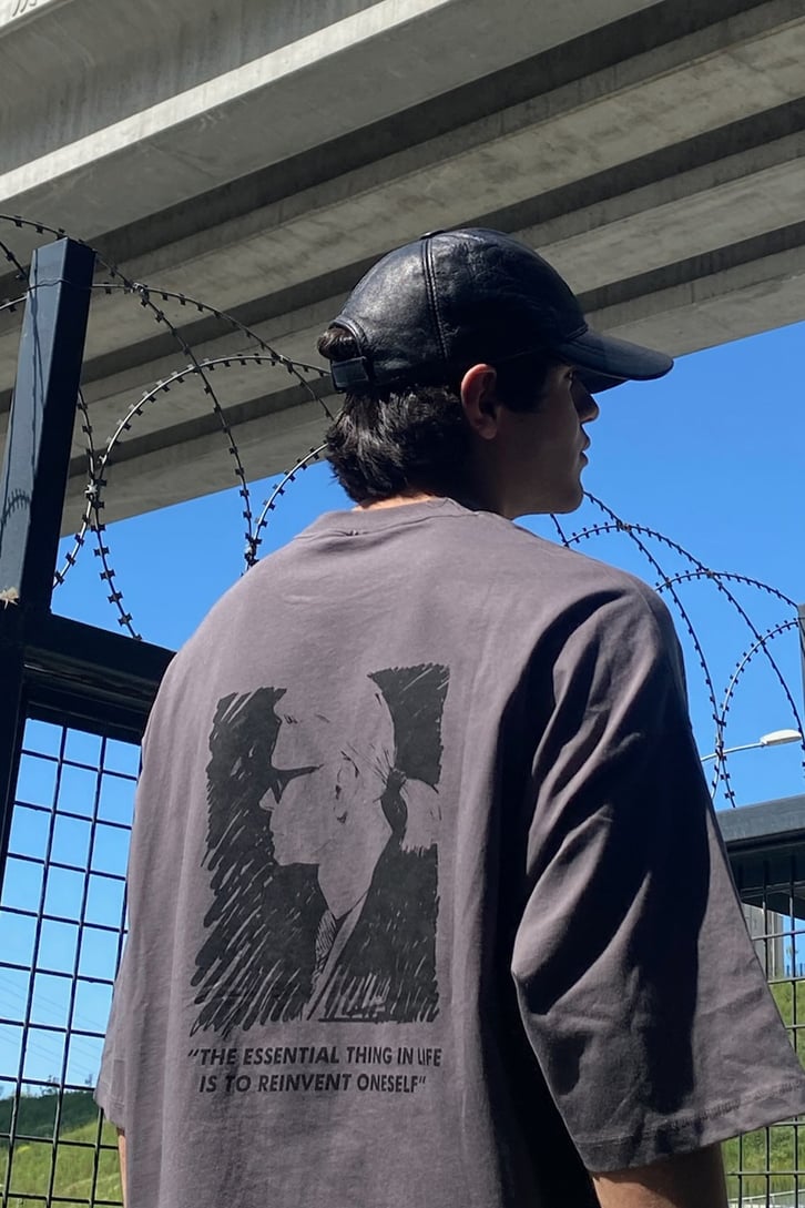 Bodyguard Baskılı Antrasit Oversize Tshirt