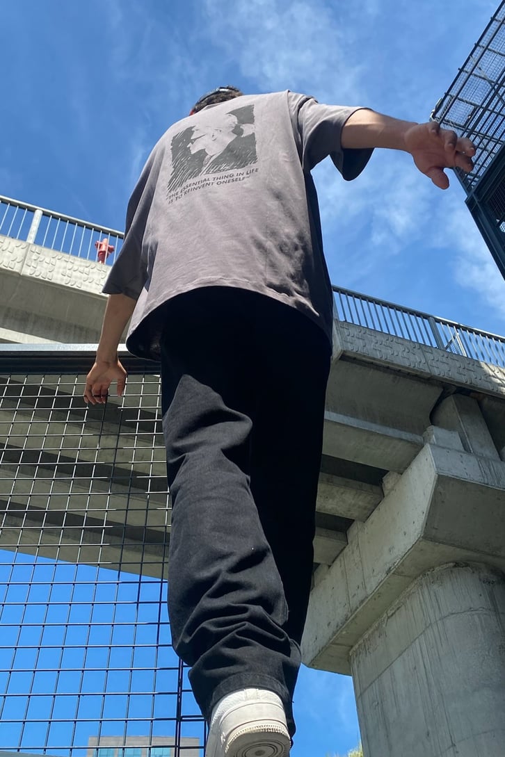 Bodyguard Baskılı Antrasit Oversize Tshirt