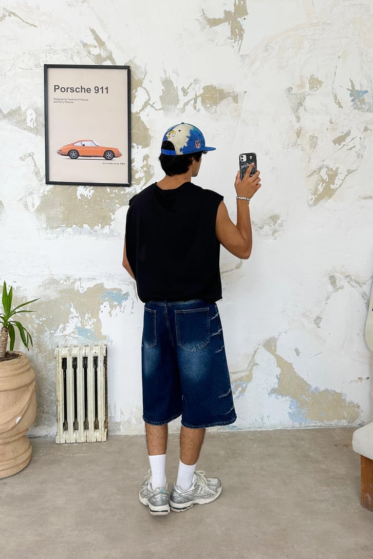 Boogle Baskılı Kolsuz Oversize Tshirt